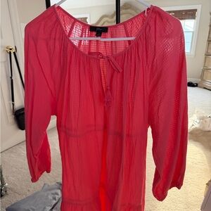 Pink Sheer Tunic Top